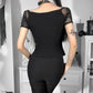 Gothic Sexy Bodycon Short Sleeve Top freeshipping - Chagothic