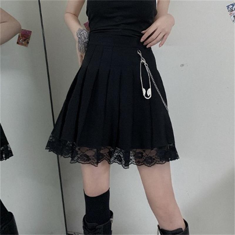 Vintage Lace Black Skirt freeshipping - Chagothic