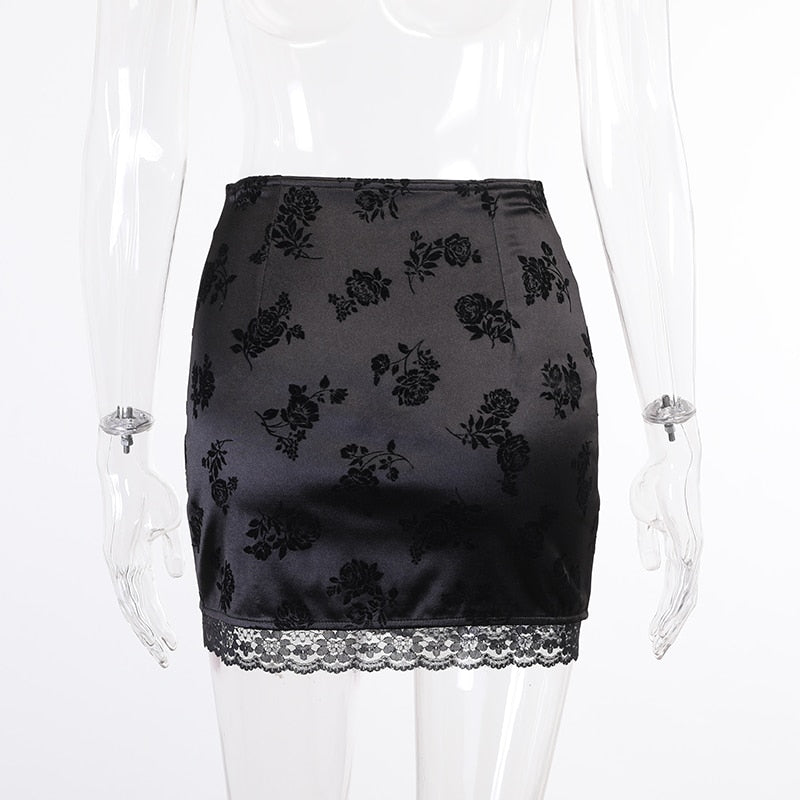 Goth Aesthetic High Waist Mini Skirt