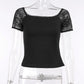 Gothic Sexy Bodycon Short Sleeve Top freeshipping - Chagothic