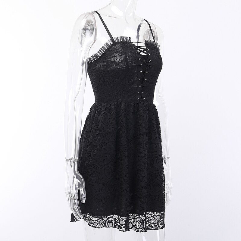 Gothic Pleated Hollow Out Summer Dress