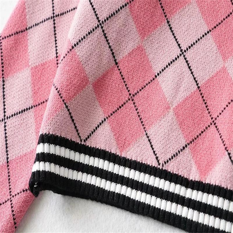 Sexy Preppy Style Plaid Knitted Pullover freeshipping - Chagothic