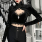 Sexy Velvet Black Cropped Top freeshipping - Chagothic