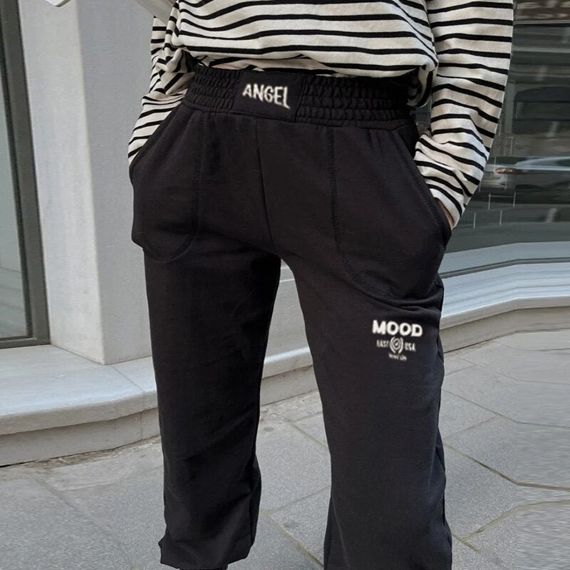 Streetwear Letter Embroidery Harem Pant
