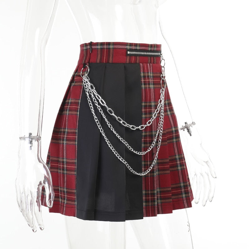 Fashion Chain High Waist Mini Skirts freeshipping - Chagothic
