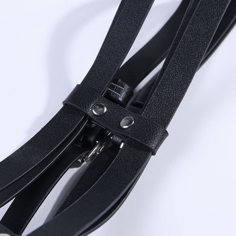 Gothic Punk Double Leather Belt