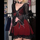 Gothic Sexy Black V Neck Mesh Dress