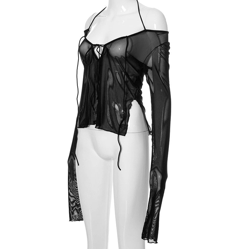 Cyber Sexy Halter Top Goth freeshipping - Chagothic