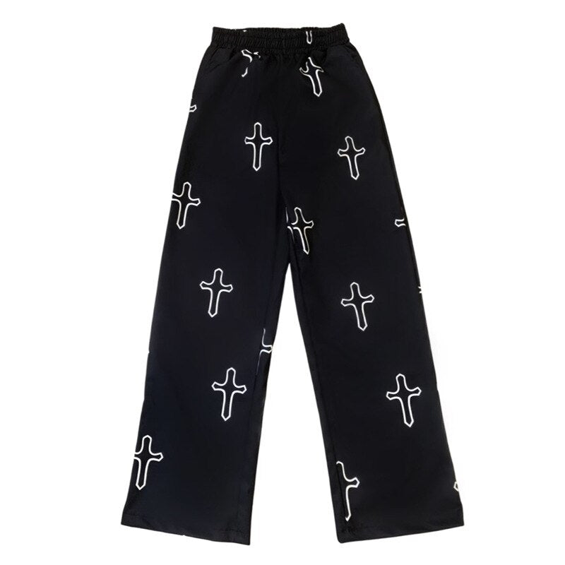 Grunge Cross Pattern Pant