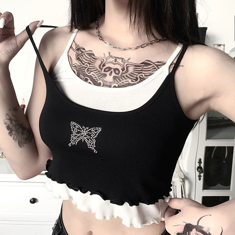 Butterfly Diamond Backless Top