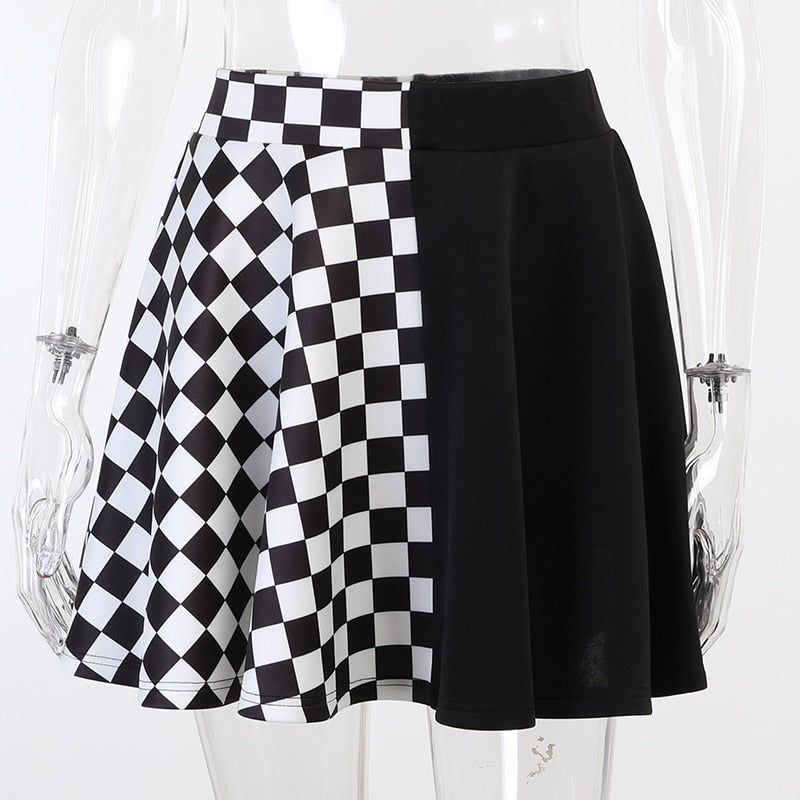 Goth Grunge Patchwork Mini Skirt