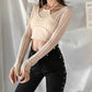 Sexy Lace Halter T Shirt freeshipping - Chagothic