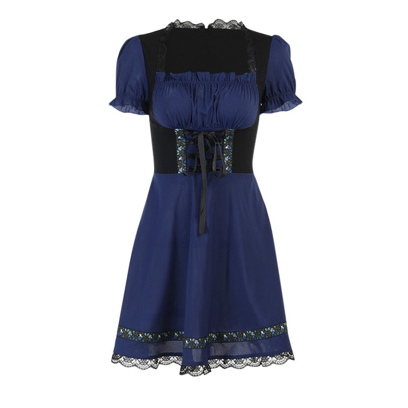 Vintage Blue Corset Dress