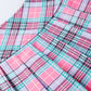 Gothic Pink Plaid Pleated Skirt freeshipping - Chagothic