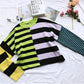 Women Harajuku Loose Strip Sweater freeshipping - Chagothic