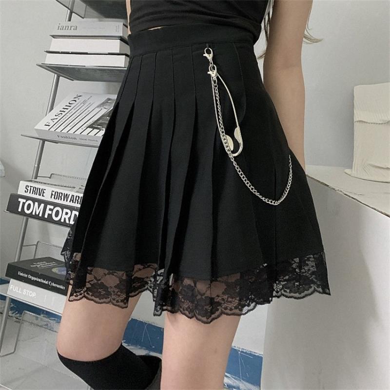 Vintage Lace Black Skirt freeshipping - Chagothic